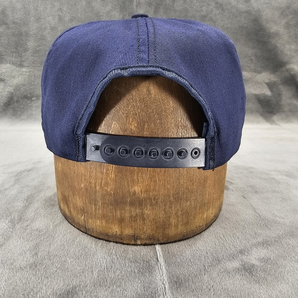 Vintage Wal-Mart Supercenter Trucker Hat Navy Blue Snapback Retro Logo Cap View 4